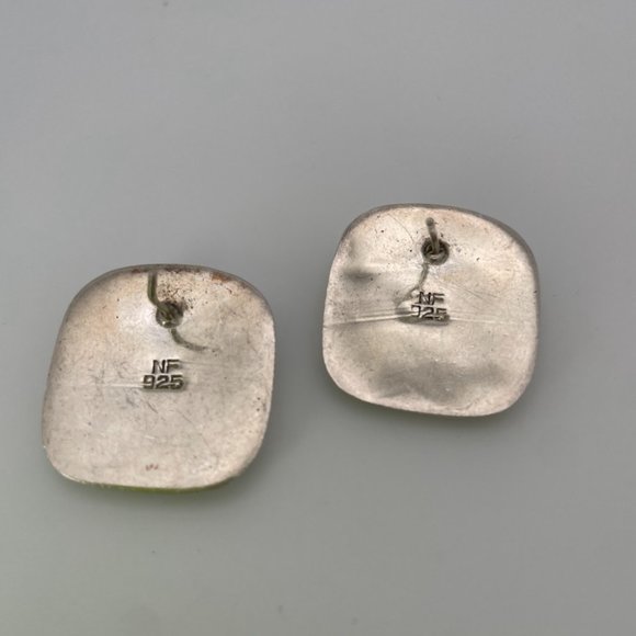 Vintage Sterling Silver Abstract Earrings 1980’s - Picture 3 of 5